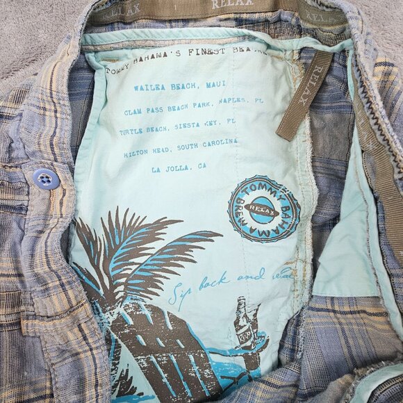 Tommy Bahama‎ Relax Linen Shorts Men's 38 Multicolor Plaid Vacation Casual Wear - Picture 6 of 12